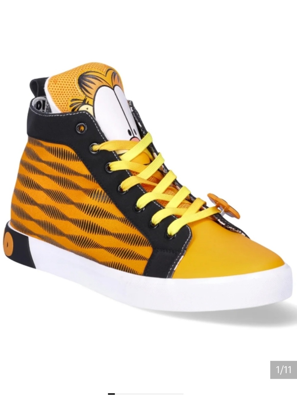 GARFIELD Groundup Hi- Top Cartoon Canvas Sneakers, Size 8